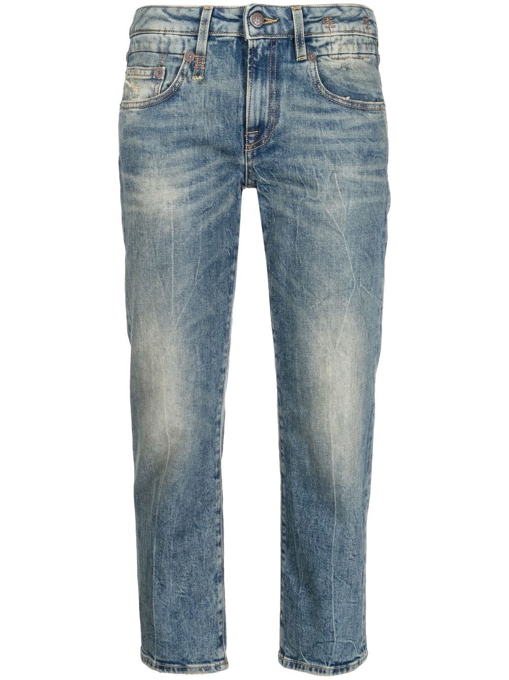 faded cropped jeans - 1