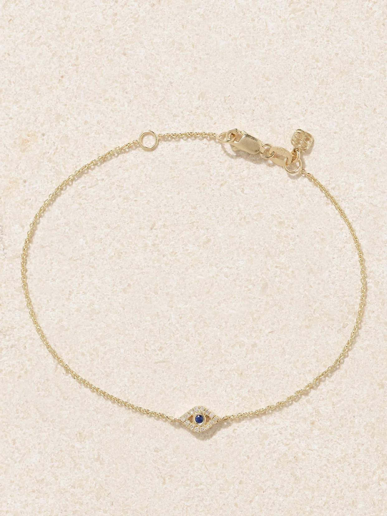 Small Evil Eye 14-karat Gold, Diamond And Sapphire Bracelet - 1
