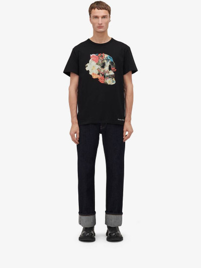 Alexander McQueen Men's Floral Skull T-shirt in Black/multicolor outlook