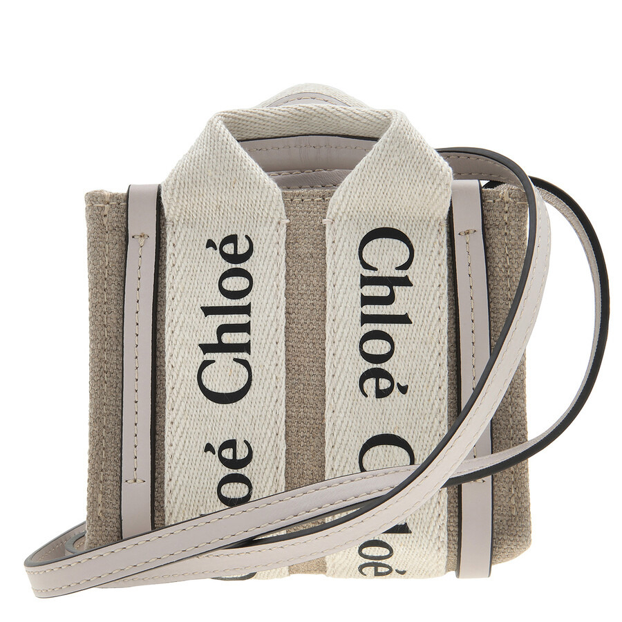 Chloe Nano Woody Linen Canvas Tote - 4