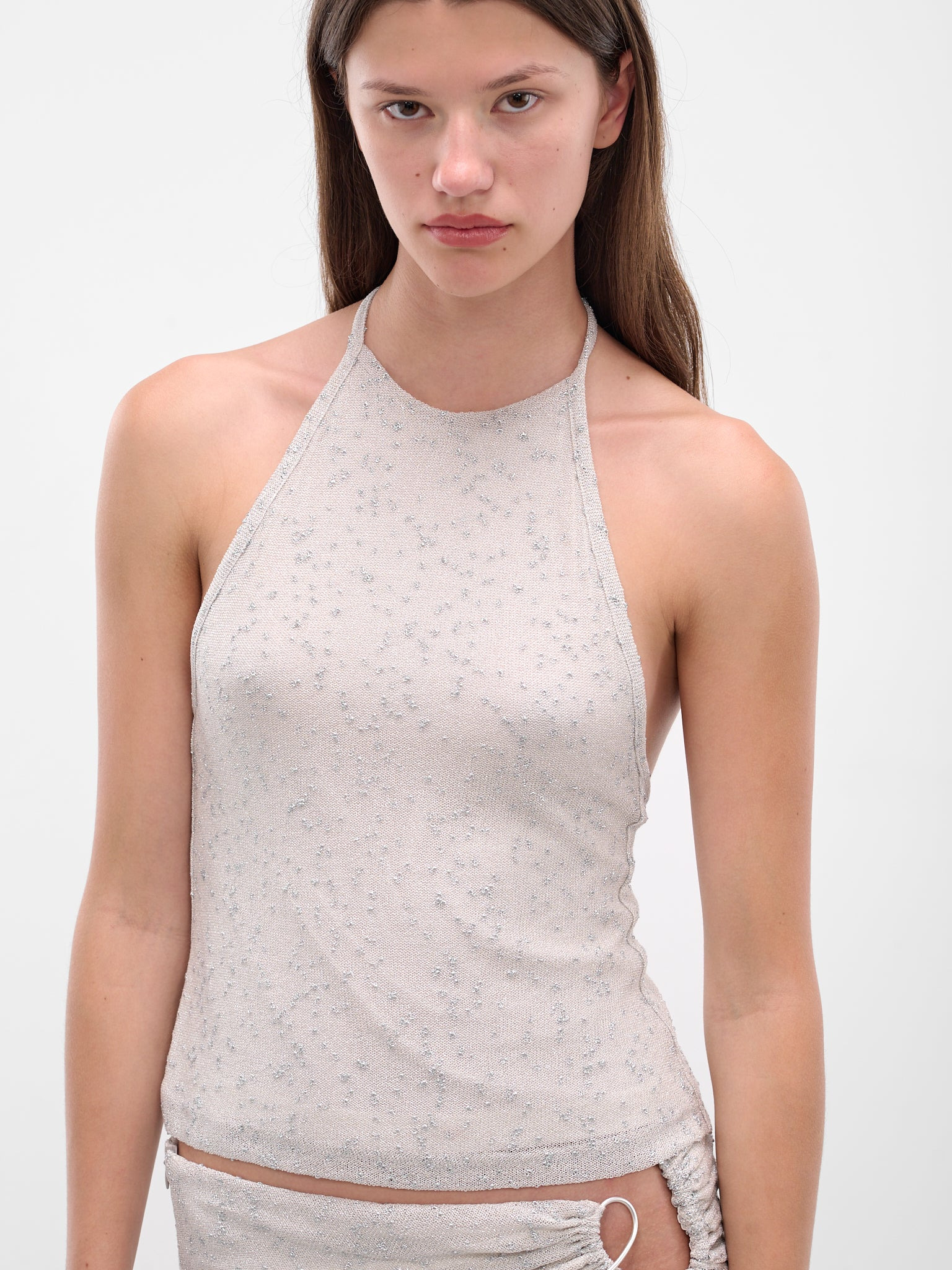 Gray Imber Metallic Halter Top - 4