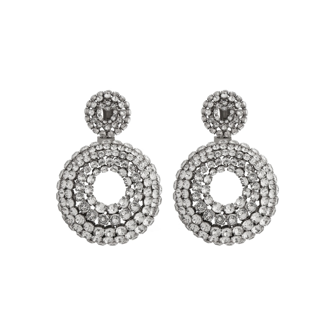 Women's Palazzo Round Earrings in Antique Silver - 1