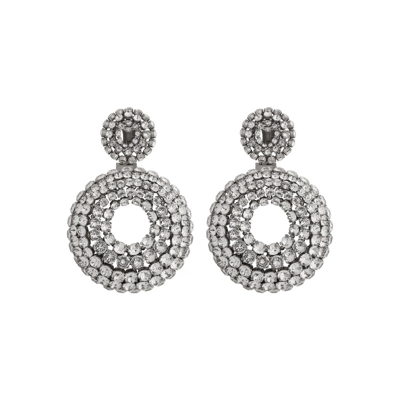 Women's Palazzo Round Earrings in Antique Silver 1