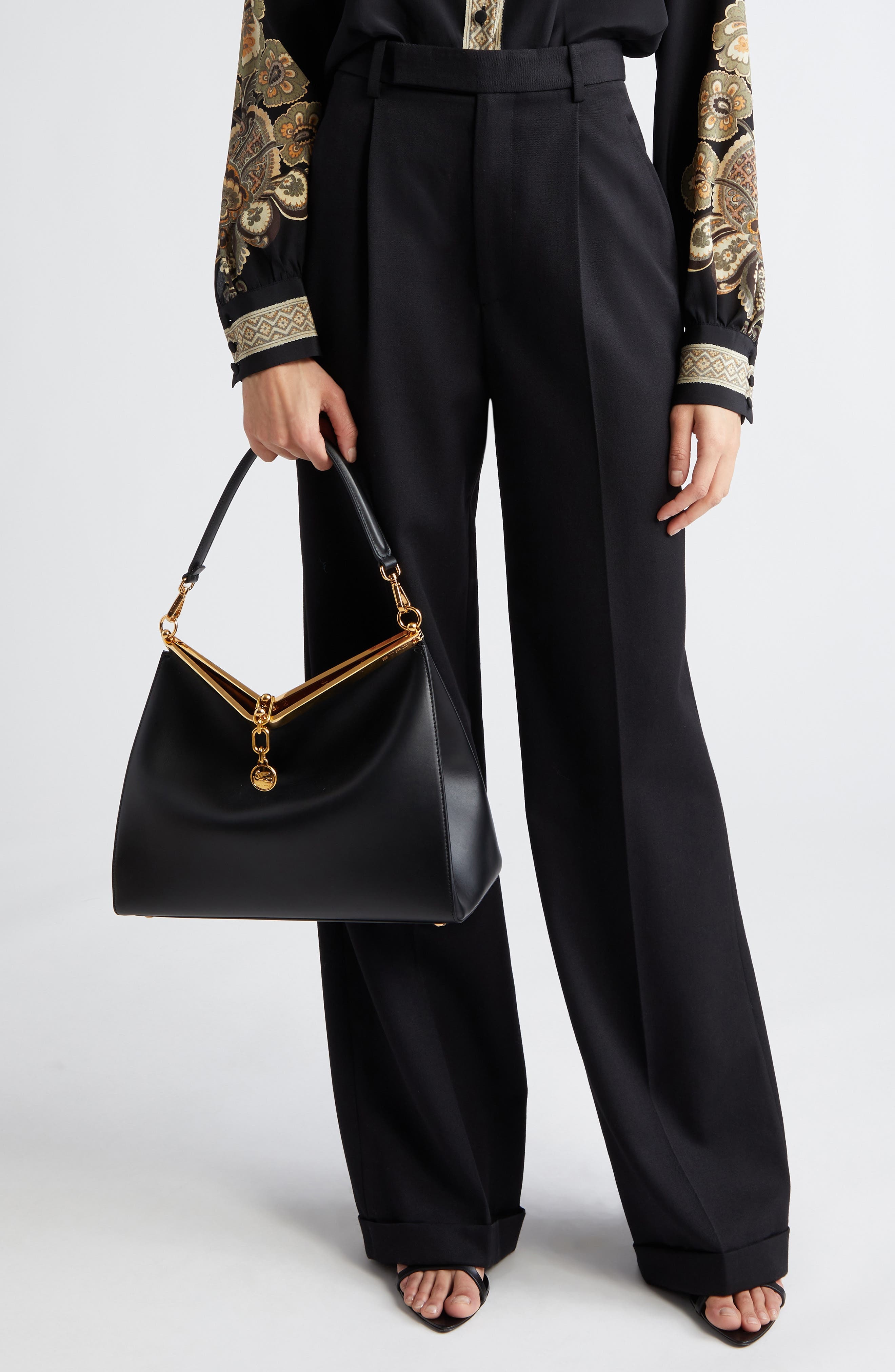 Large Vela Leather Shoulder Bag - 3