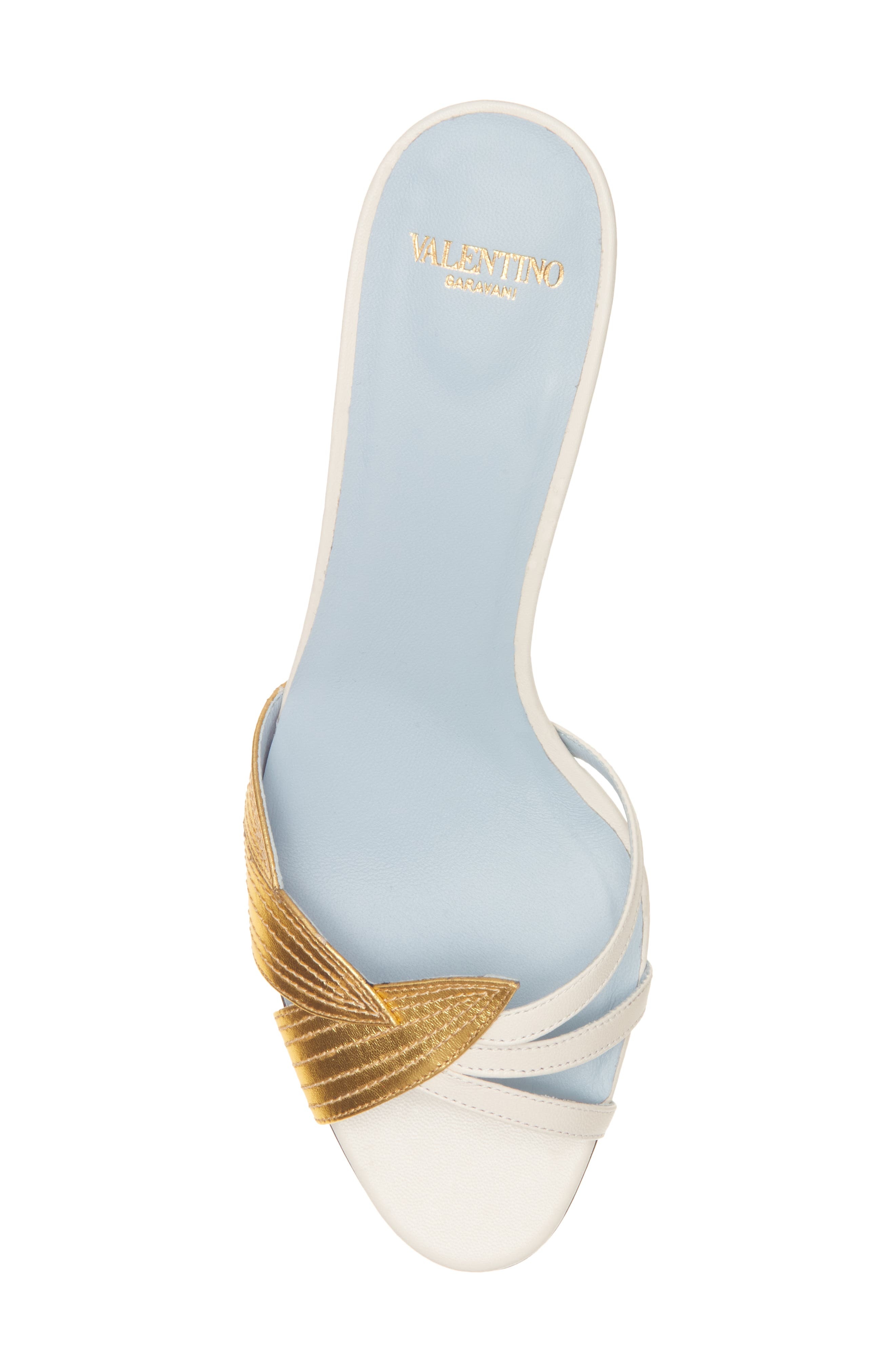 Valentino Garavani Foliage Slide Sandal in Light Ivory/Old Gold at Nordstrom - 5