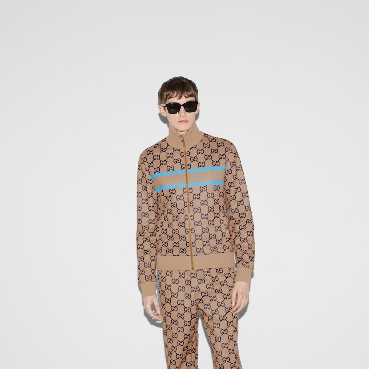Technical jersey GG print zipped jacket - 3