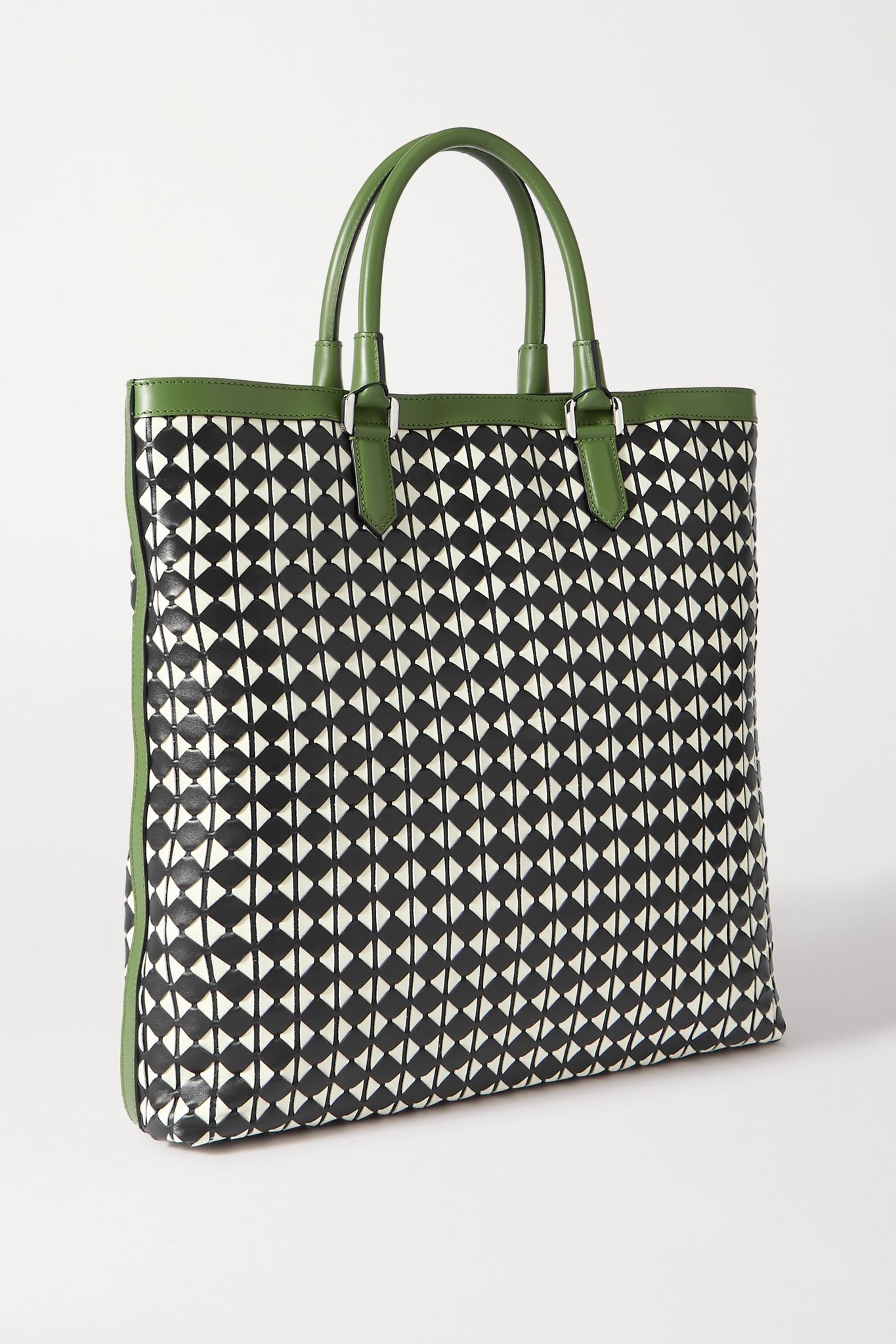 Vertical medium woven leather tote - 3