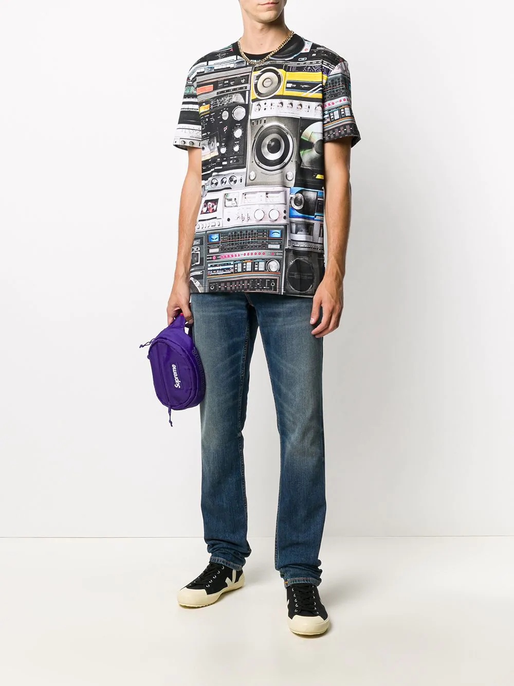 stereo print T-shirt - 2