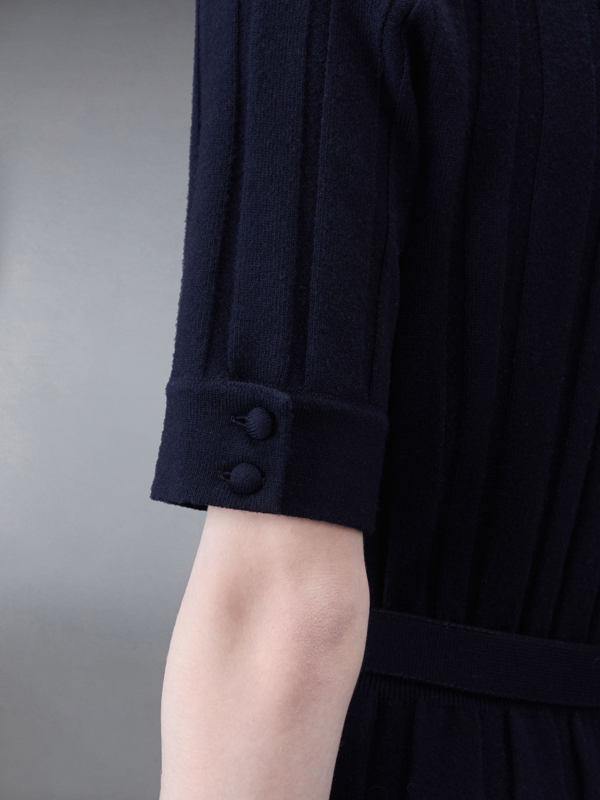 Wide Rib Boiled Merino Polo Dress - 5