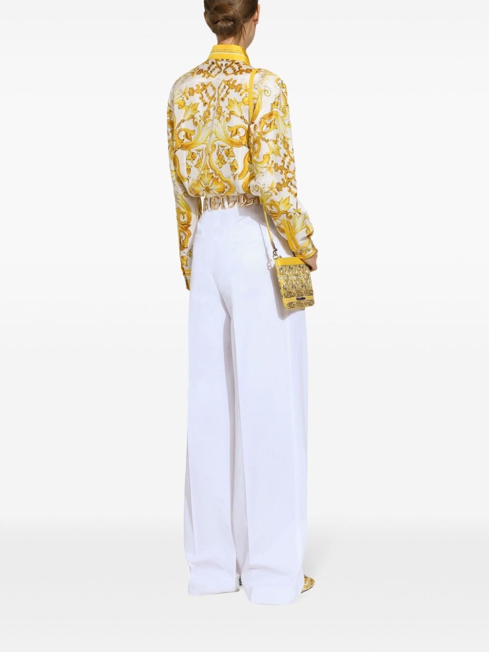 high-waist flared trousers - 4