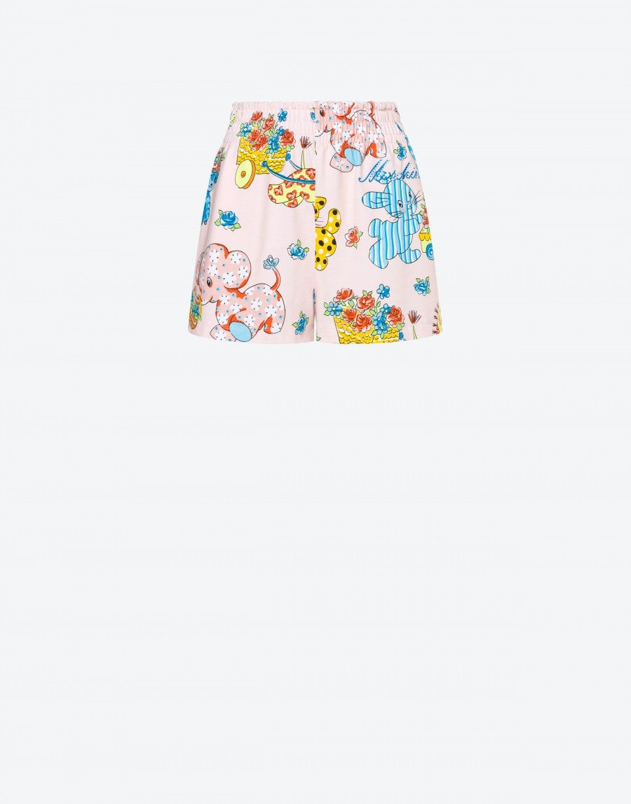 CALICO ANIMALS FLEECE SHORTS - 1