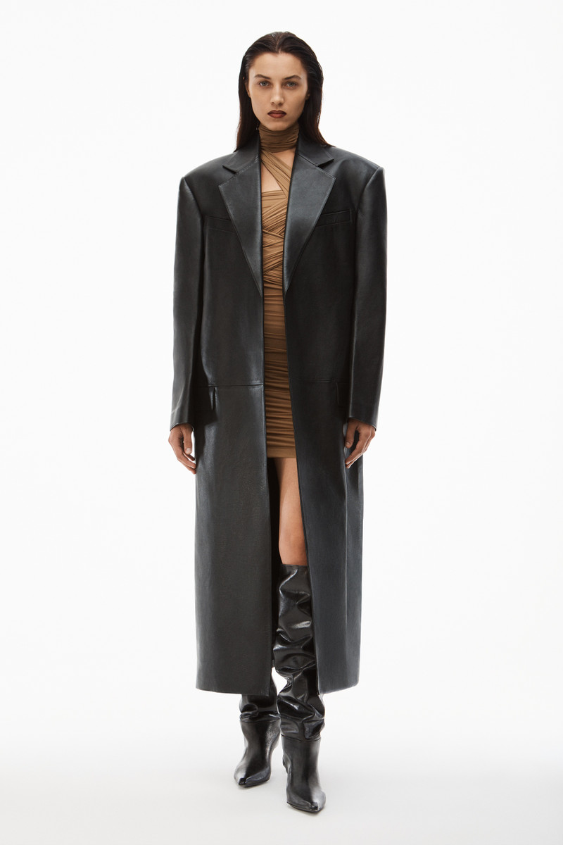 Alexander Wang TAILORED BOXY COAT IN MOTO LEATHER outlook