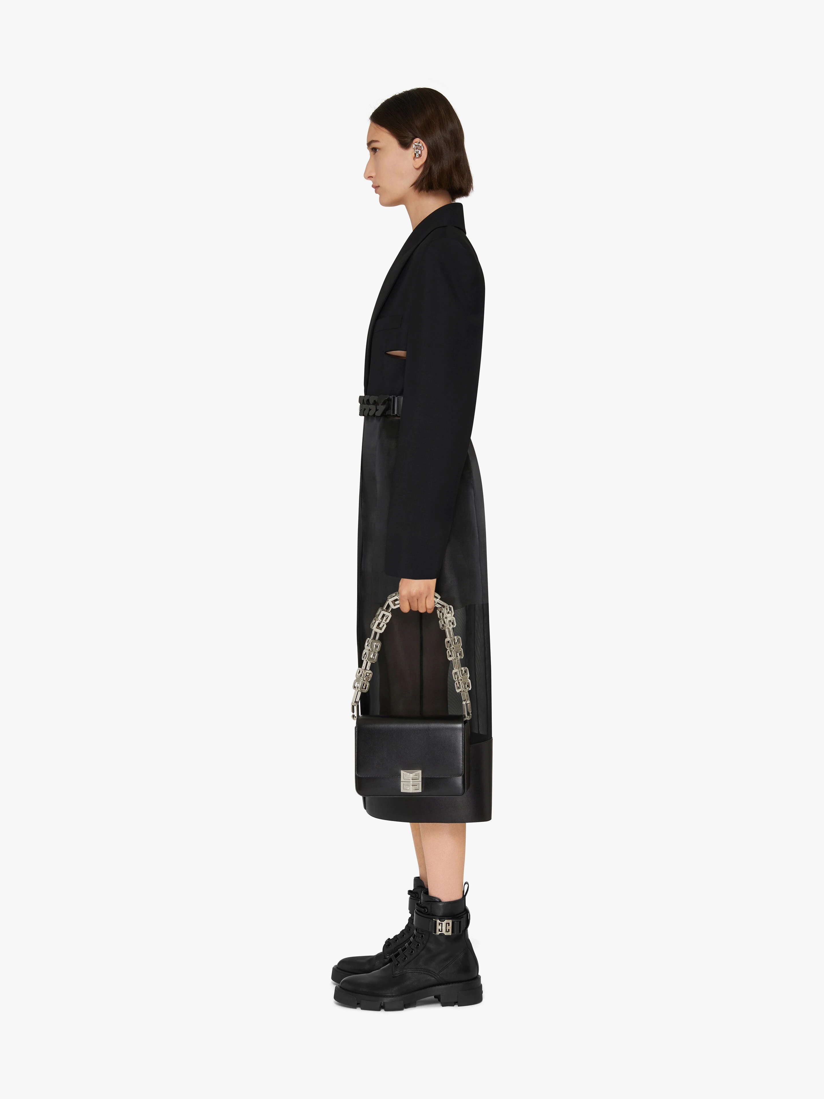 MULTI-MATERIAL COAT WITH CUT OUT - 3