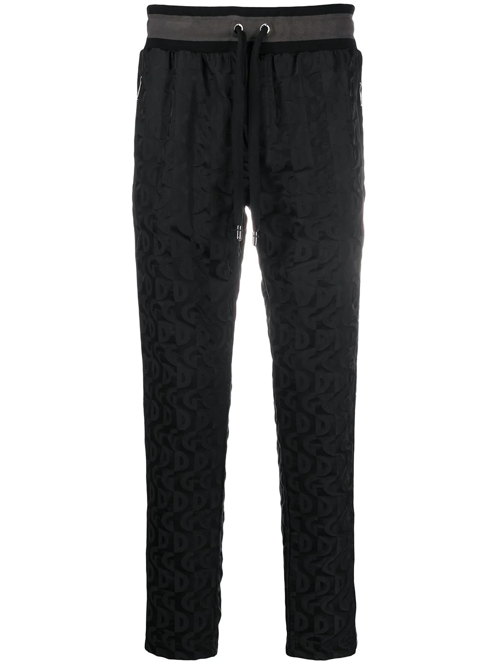 all-over logo print track pants - 1