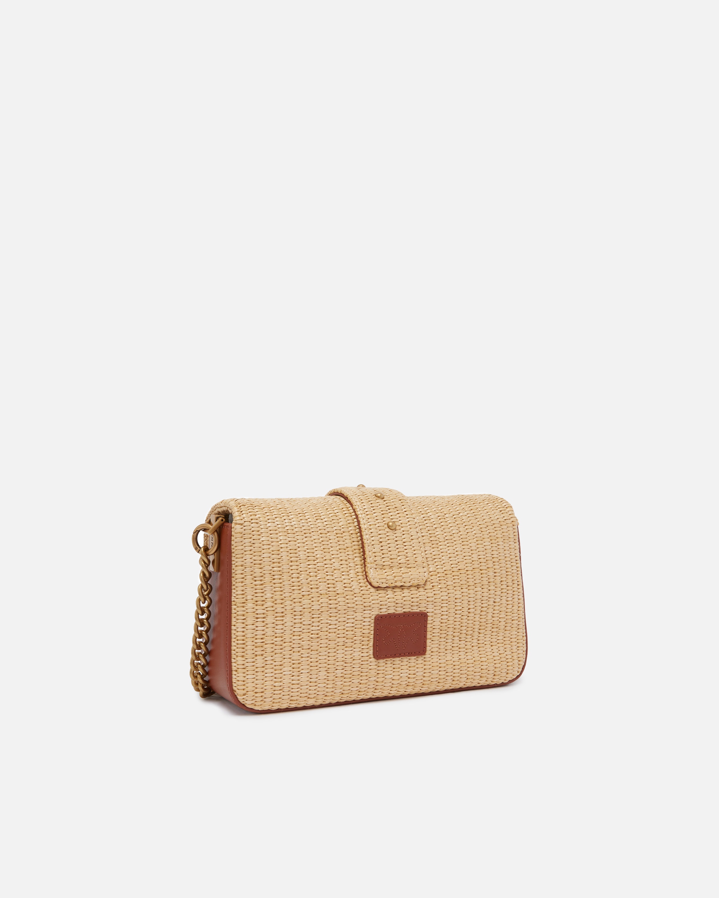 MINI LOVE BAG SLOUCHY SMALL SHOULDER BAG IN RAFFIA WITH DOUBLE SHOULDER STRAP - 2