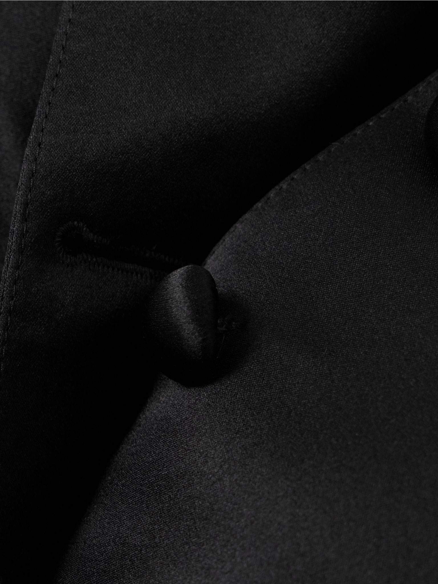 Padded silk-satin blazer Black - 5