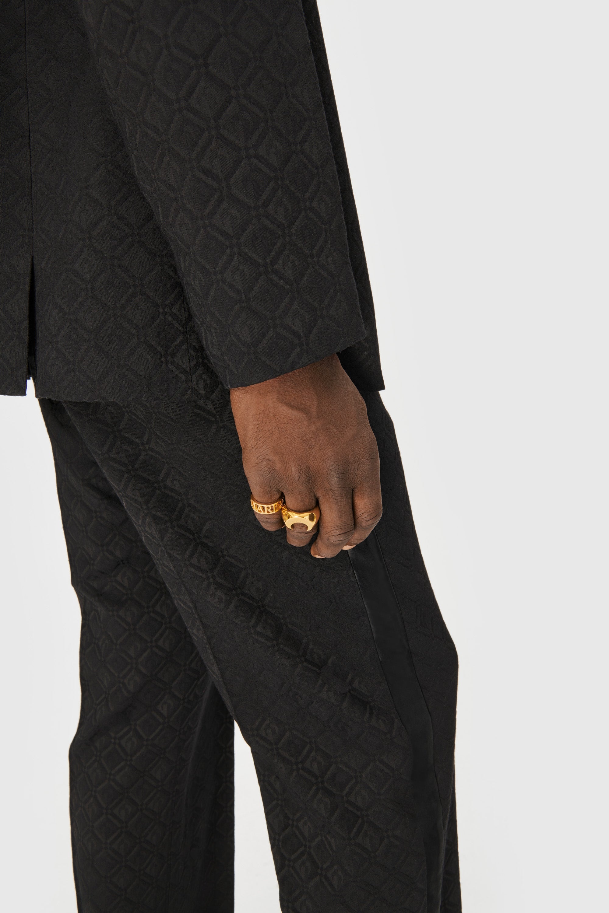Moon Diamant Jacquard Wide Leg Pants - 6