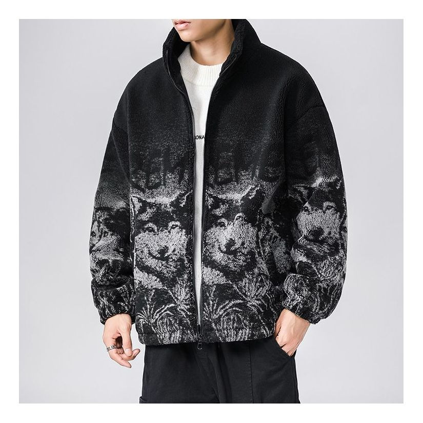 Supreme Wolf Fleece Jacket 'Black White' SUP-SS19-448 - 3