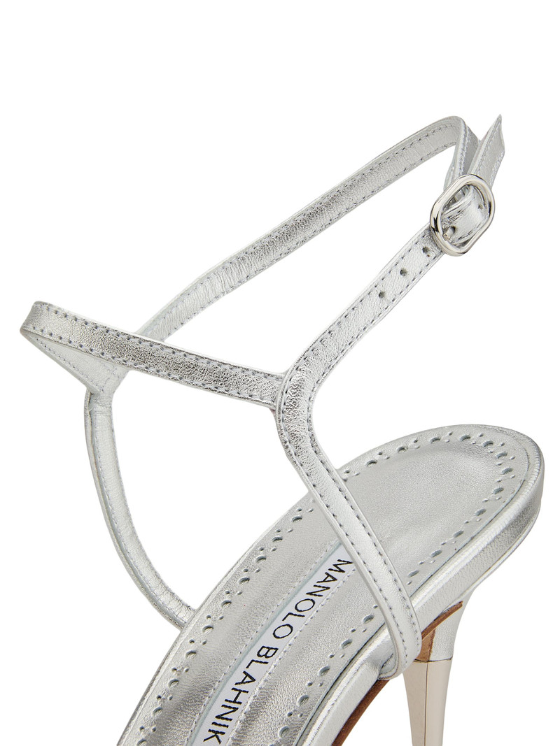 Women's Ciaga 105MM Sculptural-Heel Leather Sandals - Sliver 5