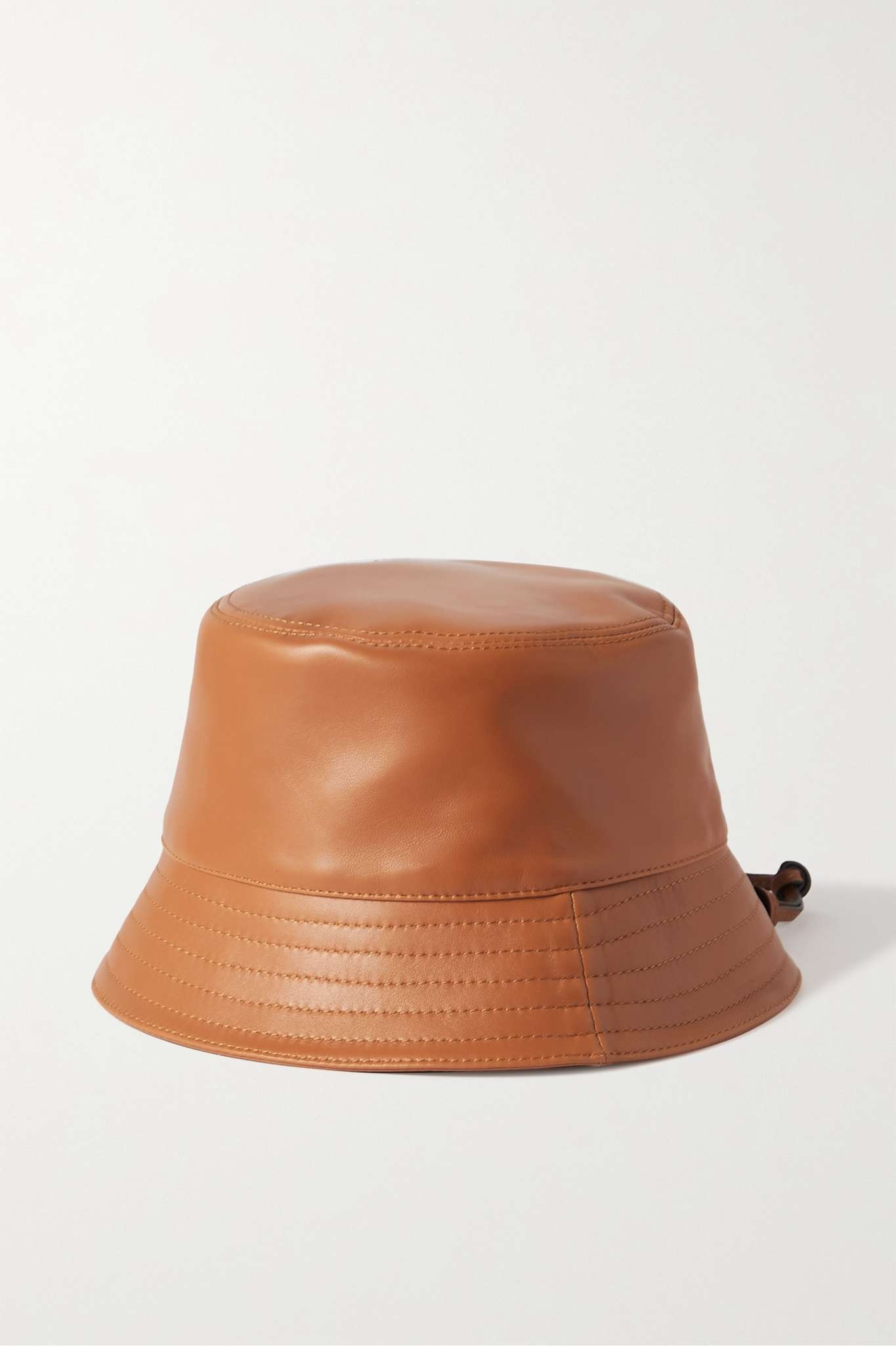 Appliquéd leather bucket hat - 3