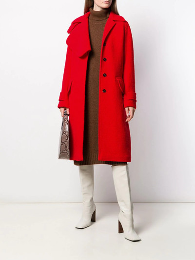 Victoria Beckham textured asymmetric lapel coat outlook