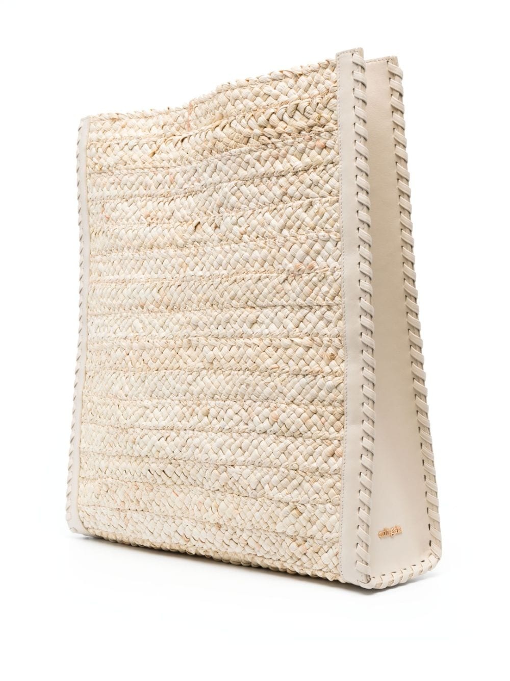 logo-plaque interwoven beach bag - 3