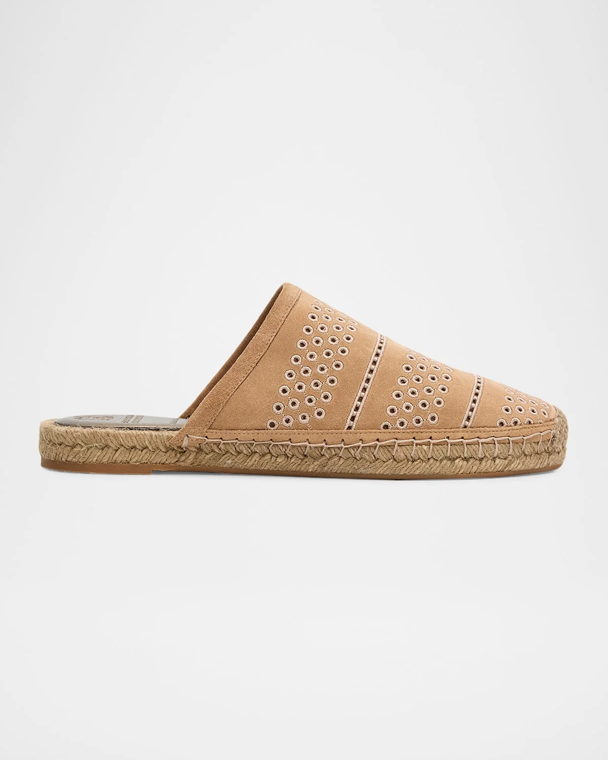 Embroidered Suede Espadrille Mules - 1