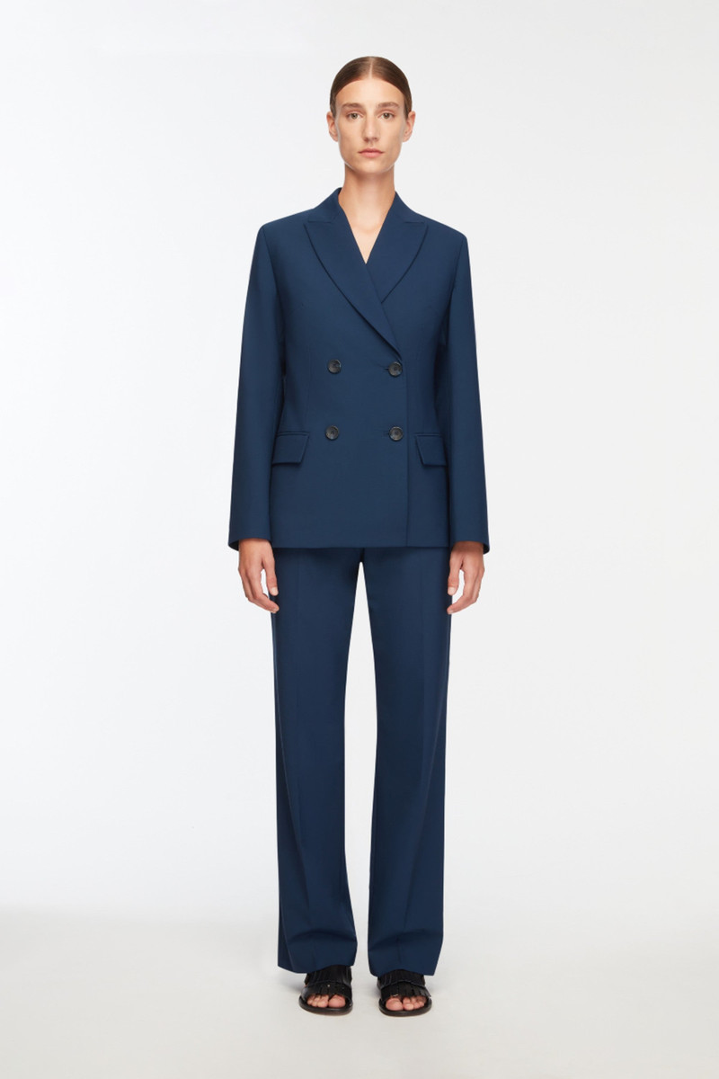 EMILIA WICKSTEAD Firston Jacket In Navy Summer Wool outlook
