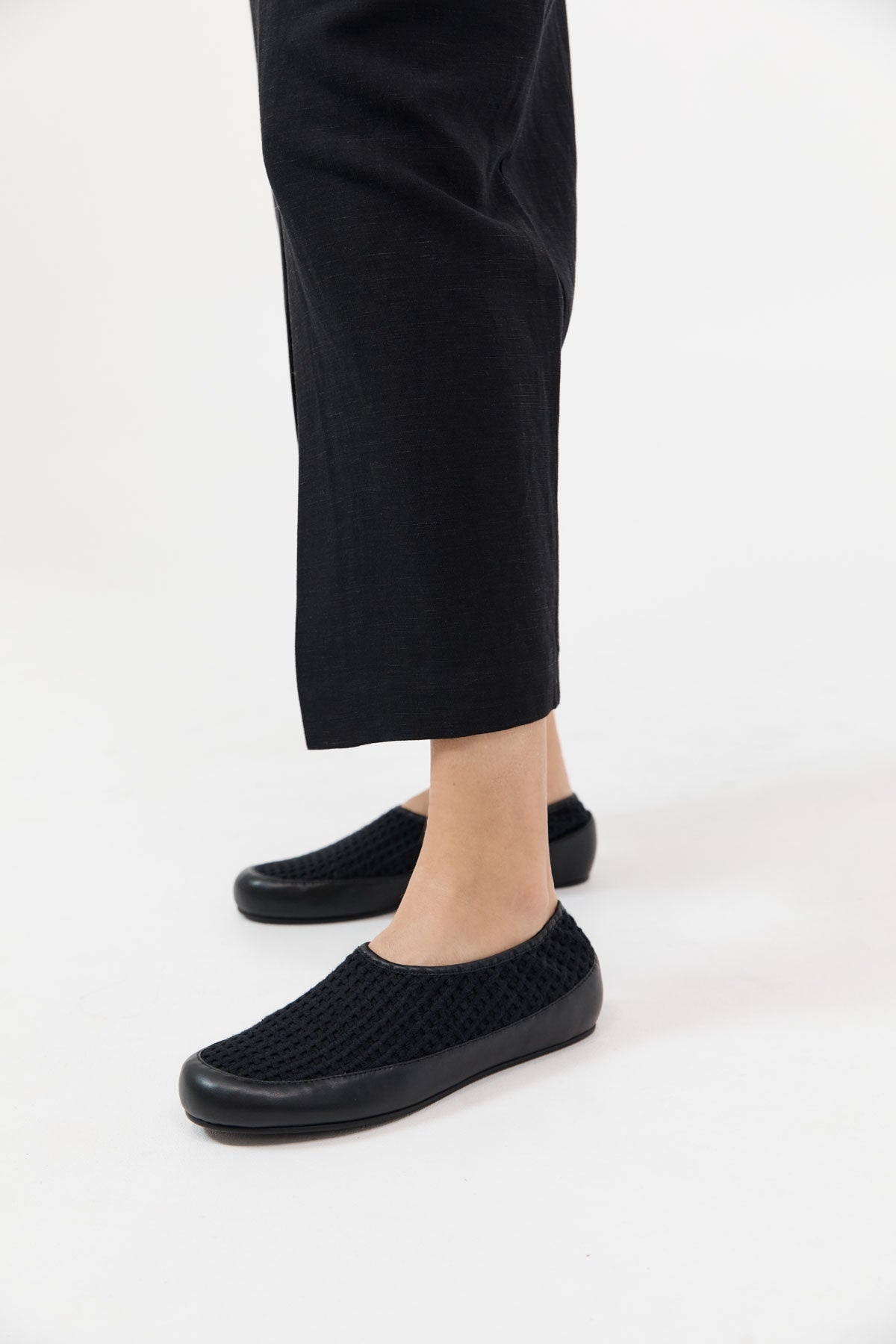 Cotton Grid Flats - Black - 2