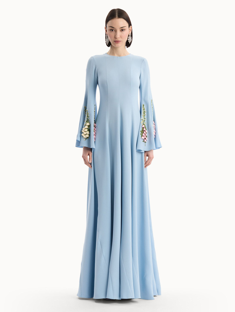 Oscar de la Renta FOXGLOVE EMBROIDERED BELL SLEEVE CAFTAN outlook