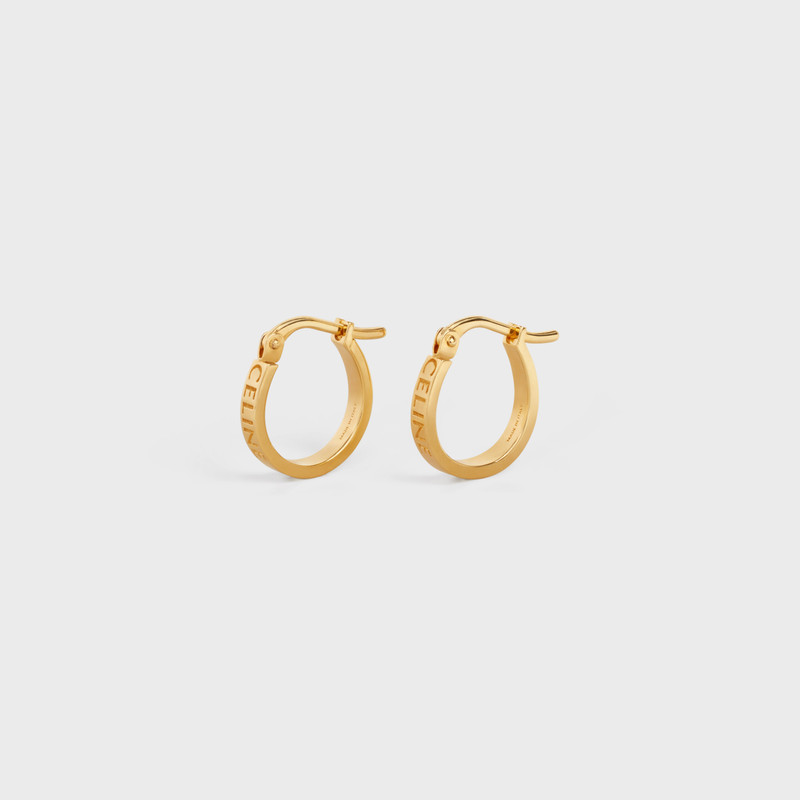 CELINE Celine Paris Hoops in Brass with Gold Finish outlook
