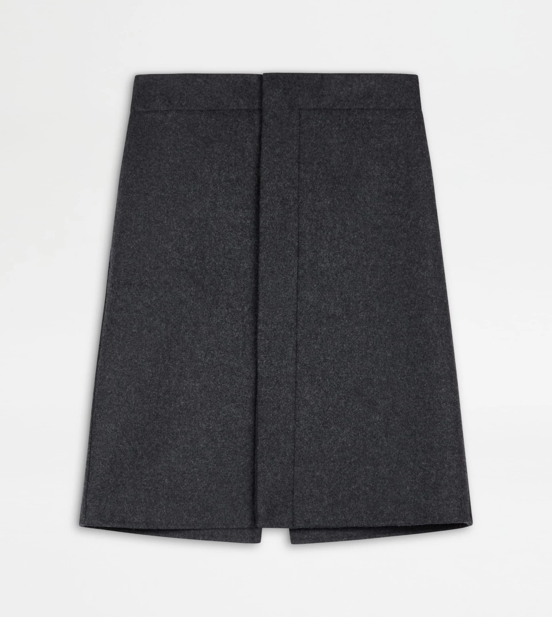 SKIRT IN DOUBLE CASHMERE - GREY - 1
