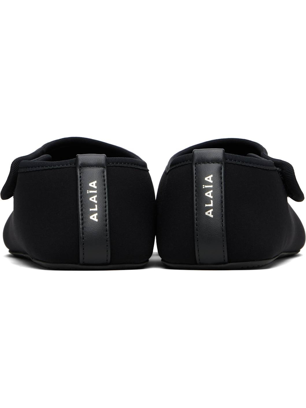 Black Neoprene Ballerina Flats - 2