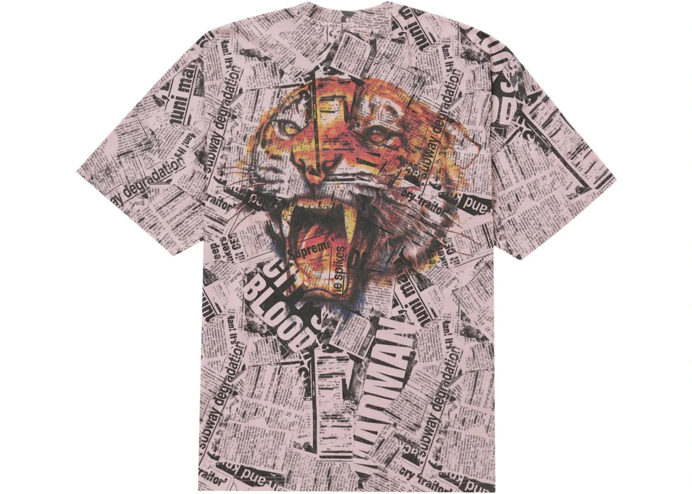 Supreme Newspaper S/S Top Pink - 1