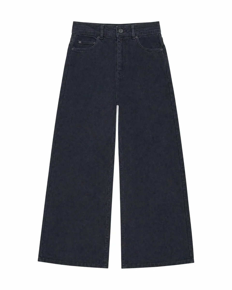 BLACK WIDE-LEG JEANS - 1