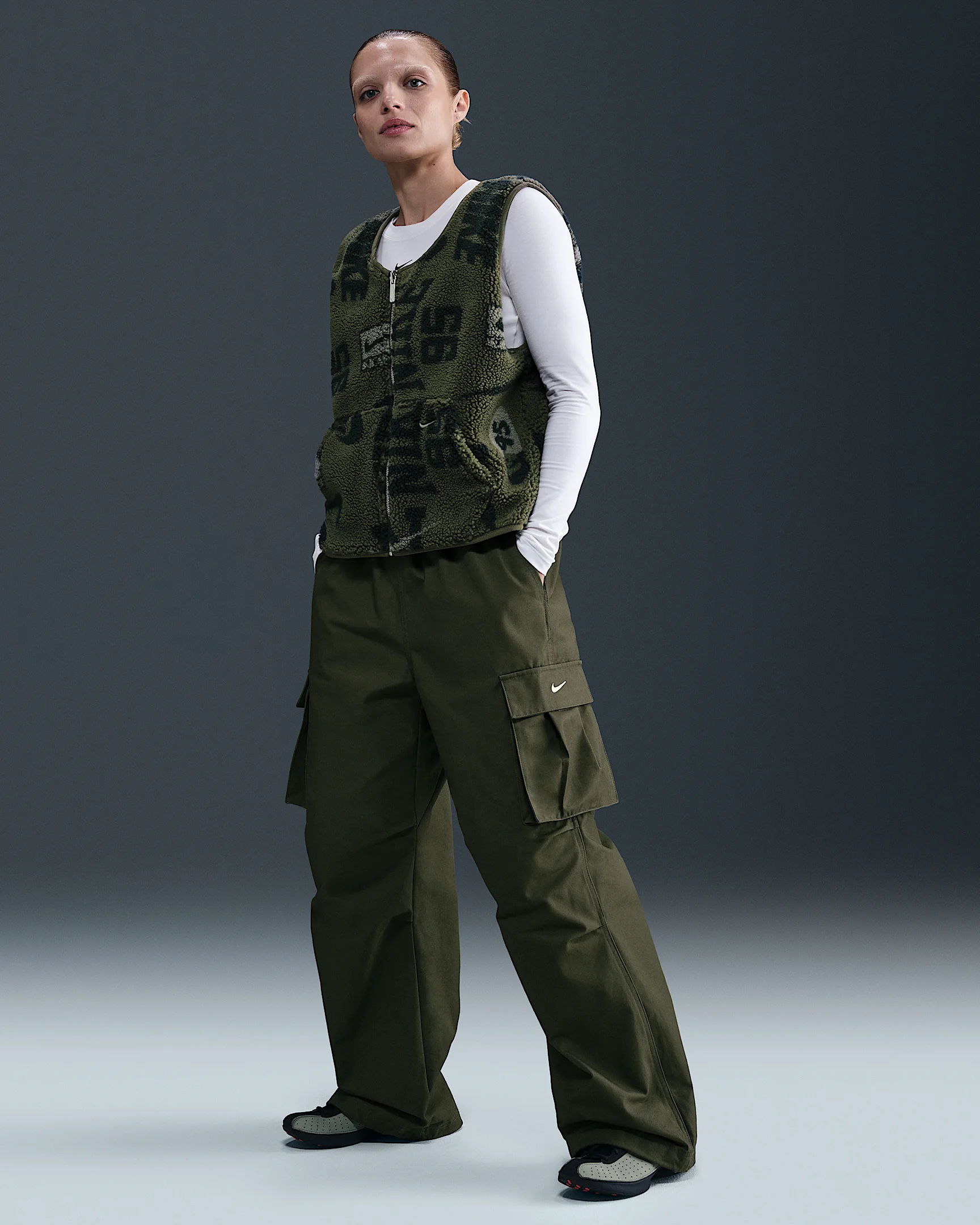 Nike Sportswear Women's Mid-Rise Oversized Woven Cargo Pants - 1