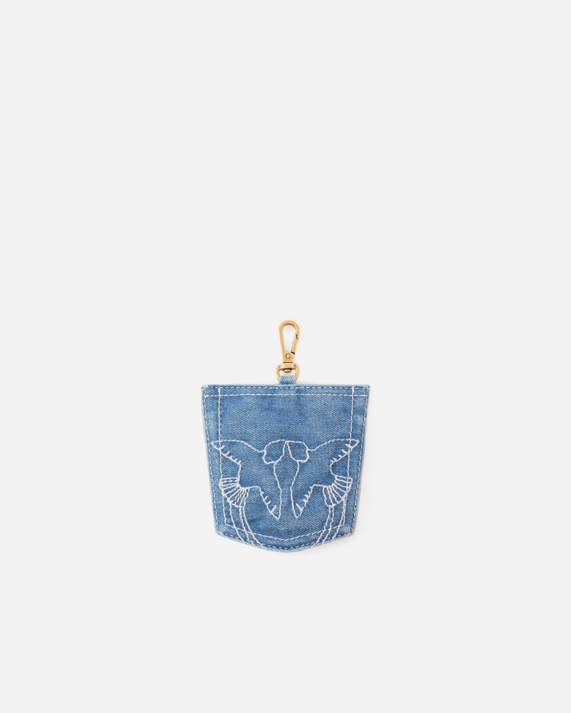 POCKET-SHAPED CARD HOLDER CHARM IN DENIM 1