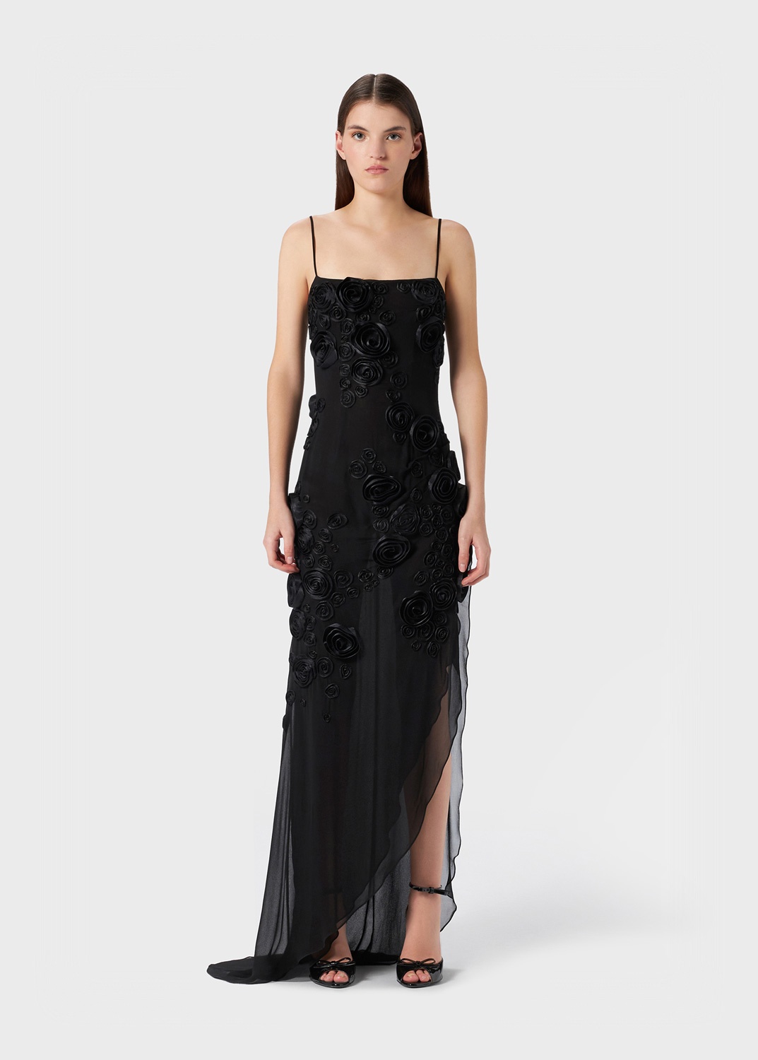 LONG DRESS WITH EMBROIDERY ROSES - 3