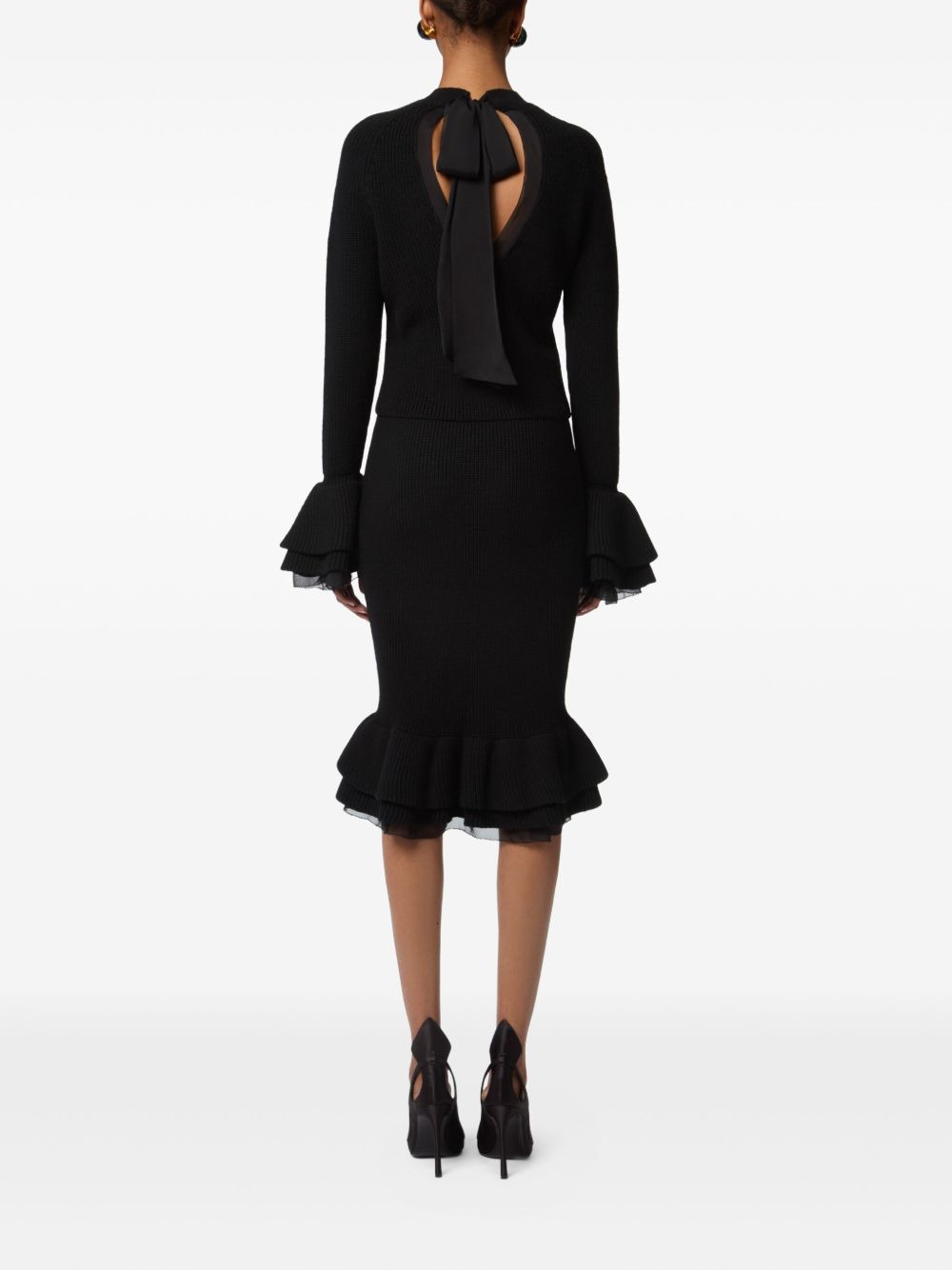 ruffled-cuff wool top - 4