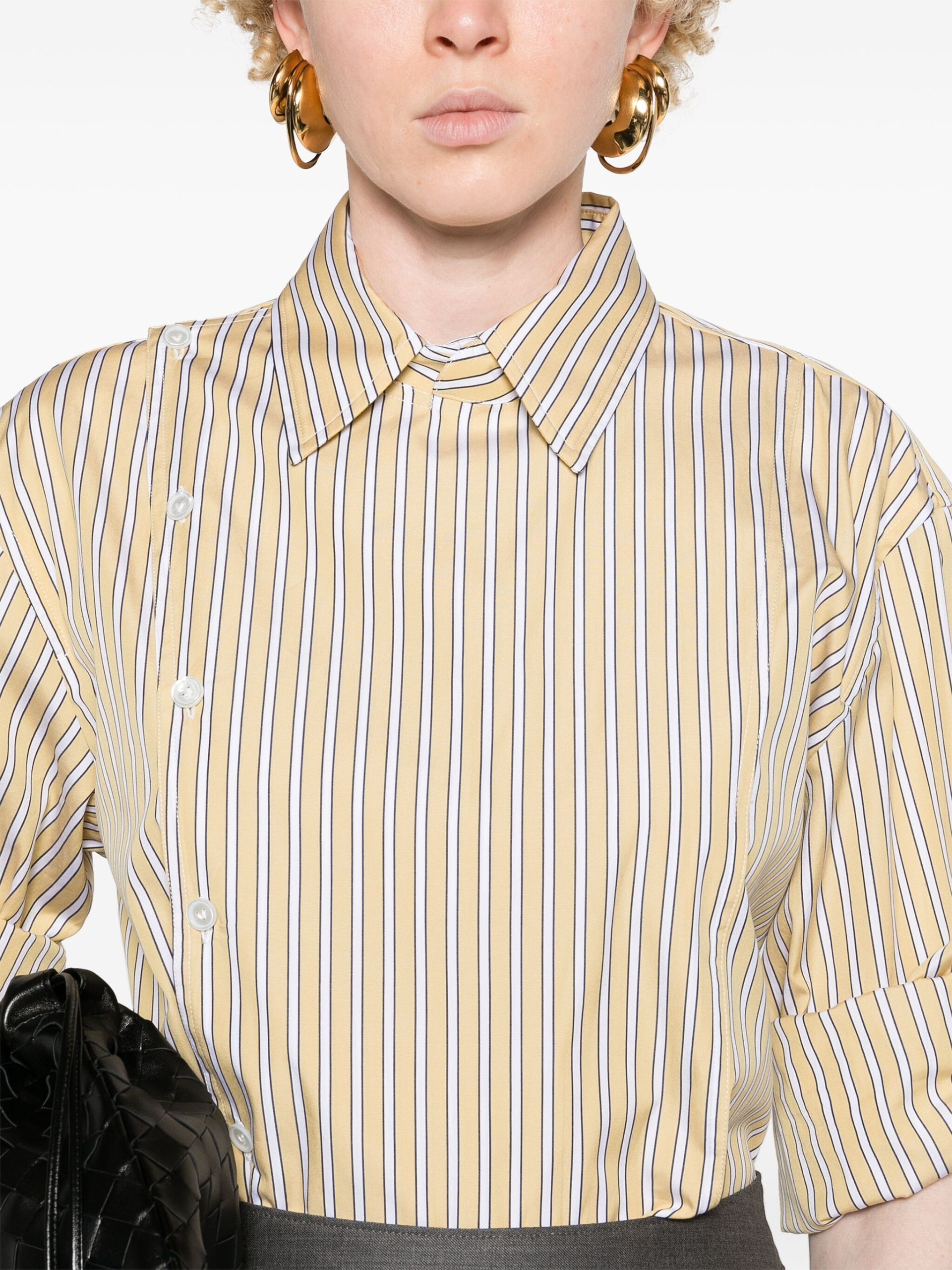 Yellow Striped Cotton Shirt - 5