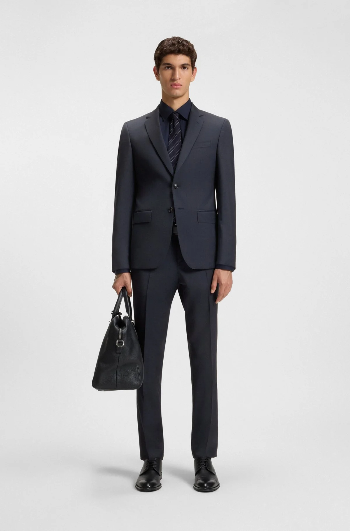 TWO-PIECE SLIM-FIT SUIT IN MICRO-PATTERNED WOOL - 1
