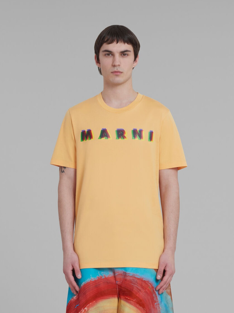 Marni ORANGE COTTON T-SHIRT WITH 3D MARNI PRINT outlook