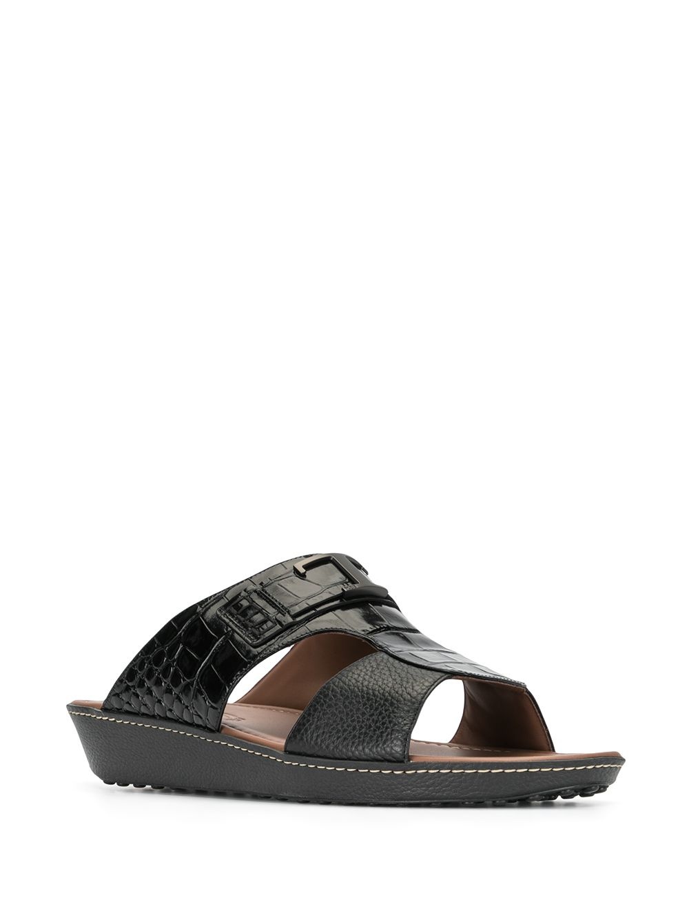 croc-effect leather sandals - 2