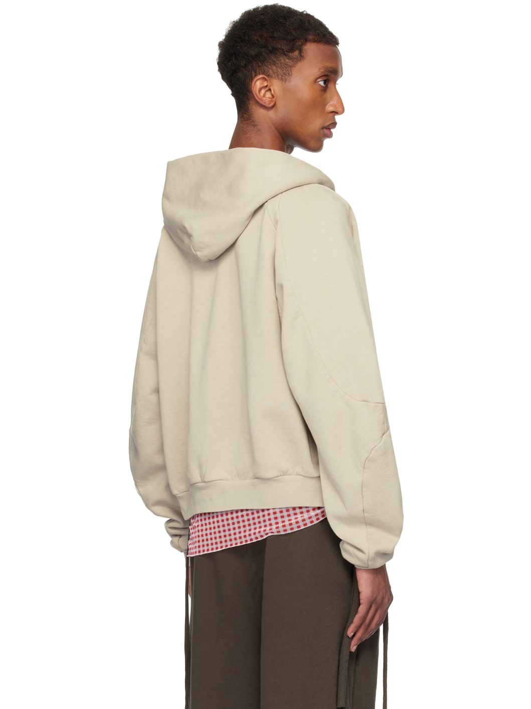 Beige Oversized Zip Hoodie - 3