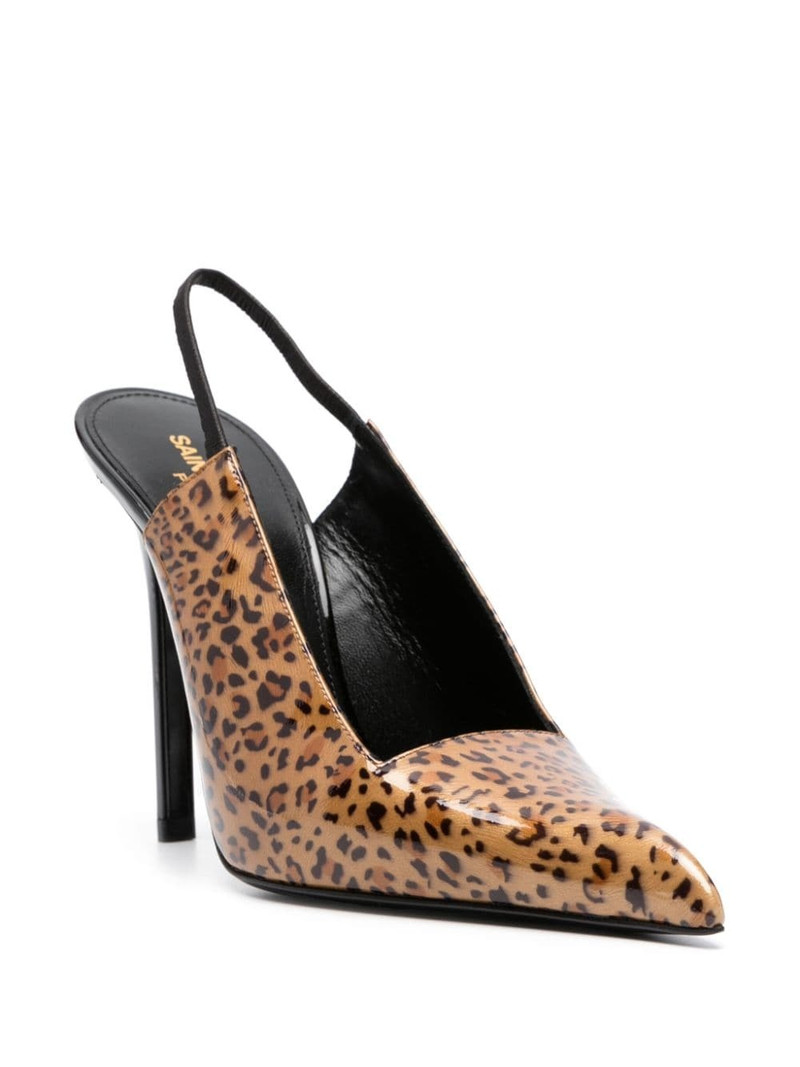 SAINT LAURENT Raven 120mm leopard-print pumps outlook