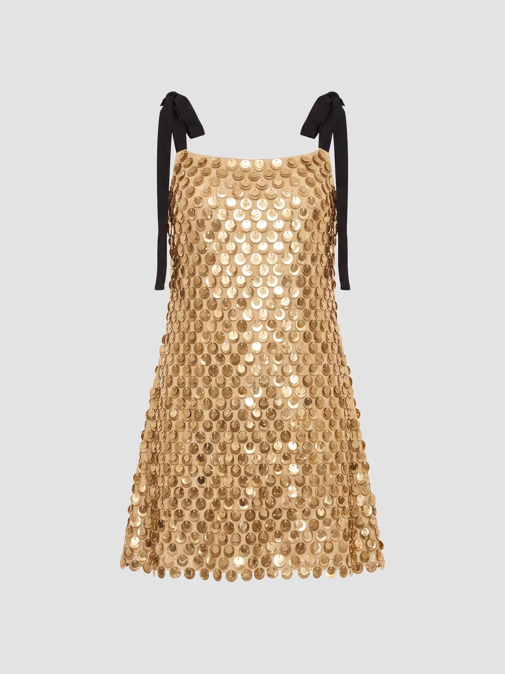 Women's Paillette-Embellished Mini Dress - Gold - 1