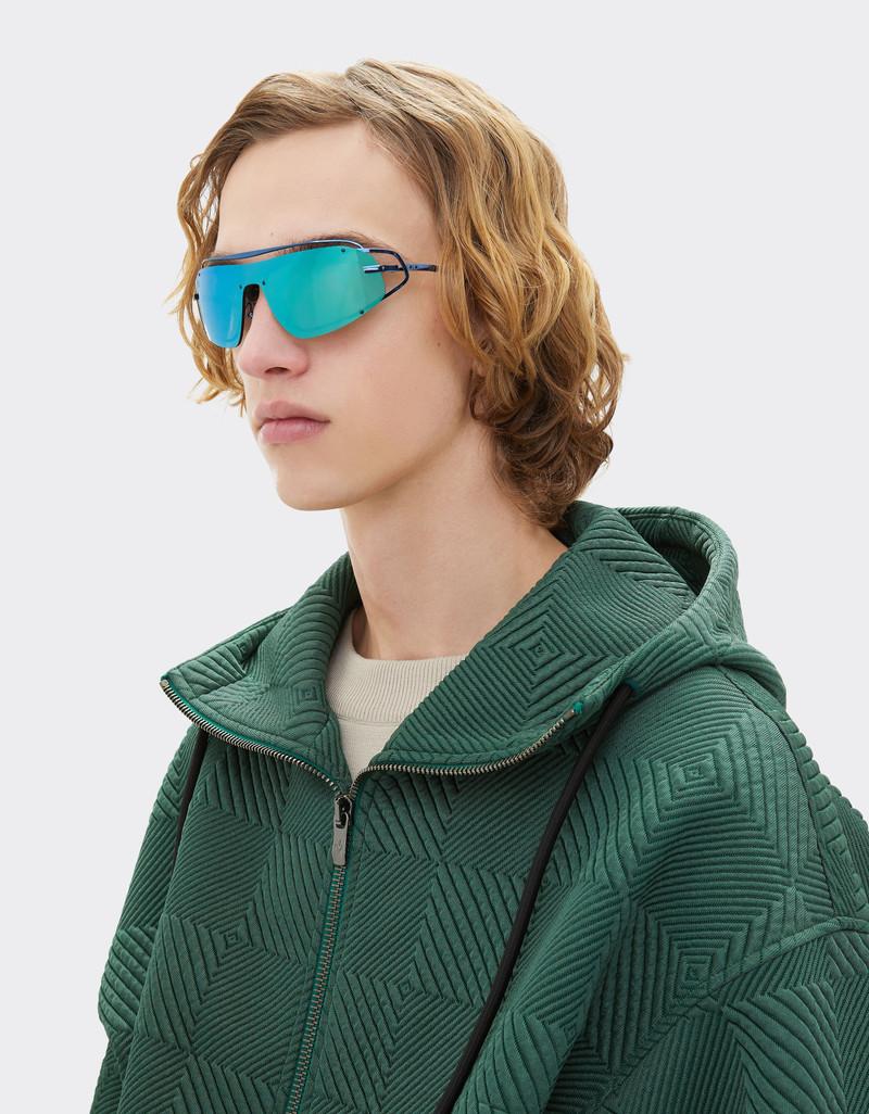 Ferrari Ferrari sunglasses in blue titanium with mirror light blue shield outlook