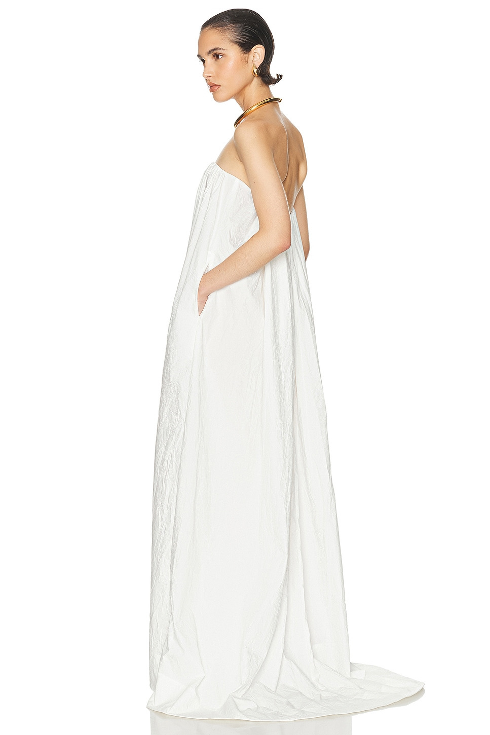 Crinkle Pleated Gown - 4
