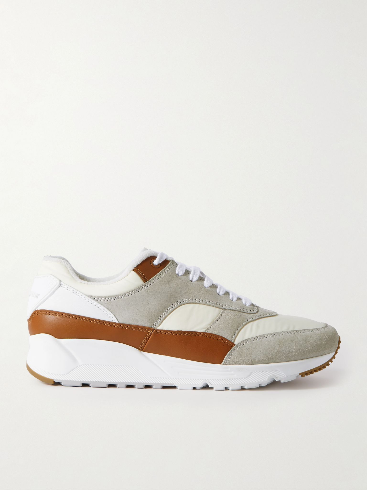 Bump Colour-Block Suede, Shell and Leather Low-Top Sneakers Gray - 1