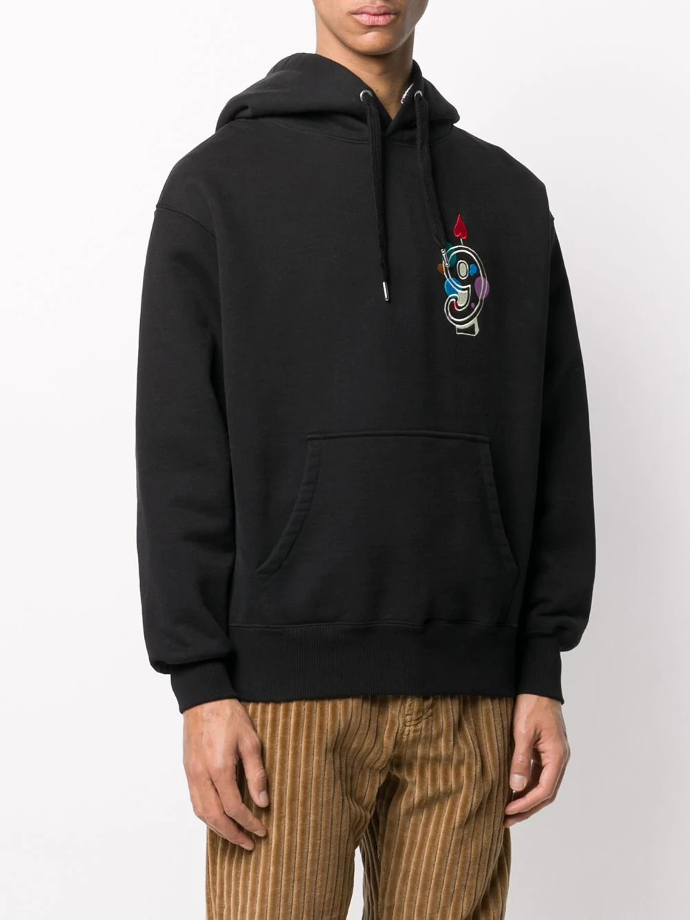 embroidered patch hoodie - 3